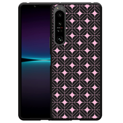 Cazy Hoesje Zwart geschikt voor Sony Xperia 1 IV - Geometrisch Pink