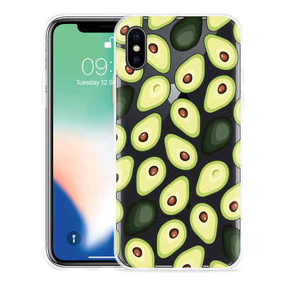 Cazy Hoesje geschikt voor iPhone X - Avocado's