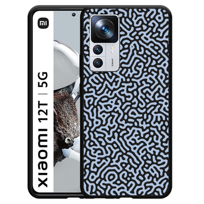 Cazy Hoesje Zwart geschikt voor Xiaomi 12T/12T Pro - Blauwe Doodle