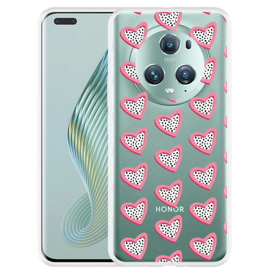 Cazy Hoesje geschikt voor Honor Magic5 Pro Hartjes Met Stippen