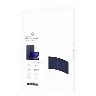 Cazy TriFold Hoes met Auto Slaap/Wake geschikt voor Samsung Galaxy Tab S9 / S9 FE - Blauw