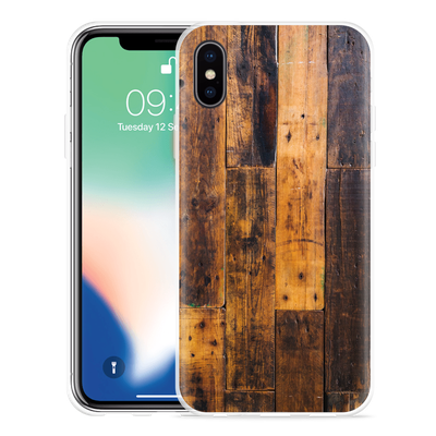 Cazy Hoesje geschikt voor iPhone X - Special Wood