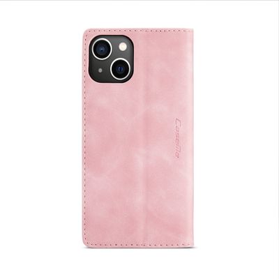 Hoesje geschikt voor iPhone 14 - CASEME Retro Telefoonhoesje met Portemonnee - Roze