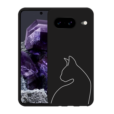 Cazy Hoesje Zwart geschikt voor Google Pixel 8 Kattencontour II