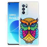 Hoesje geschikt voor Oppo Reno6 Pro 5G - Colorful Owl Artwork