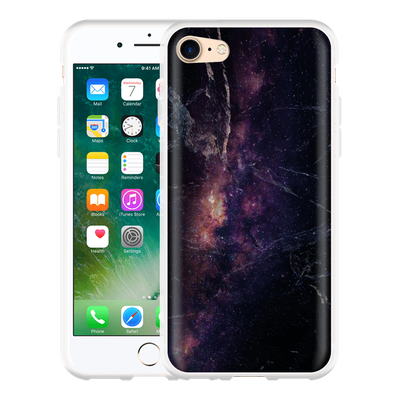 Cazy Hoesje geschikt voor iPhone 7 - Black Space Marble