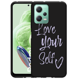 Hoesje Zwart geschikt voor Xiaomi Redmi Note 12 Love Yourself