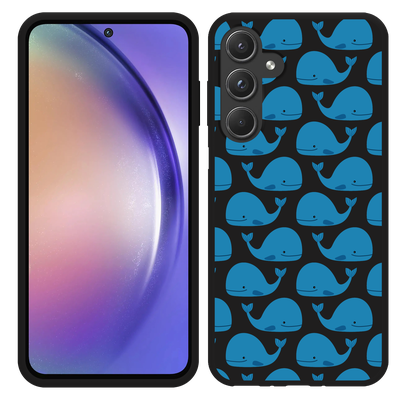 Cazy Hoesje Zwart geschikt voor Samsung Galaxy A55 Whales