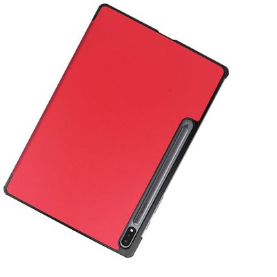 Cazy TriFold Hoes met Auto Slaap/Wake geschikt voor Samsung Galaxy Tab S7 Plus - Rood