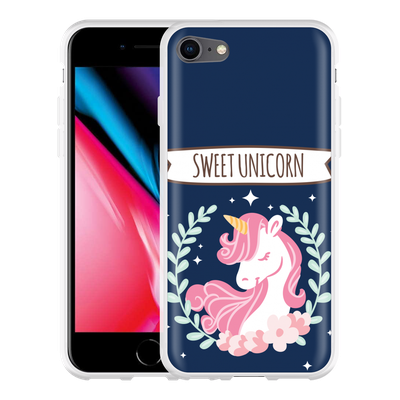 Cazy Hoesje geschikt voor iPhone 8 - Sweet Unicorn