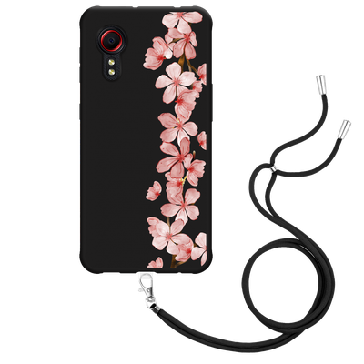Cazy Hoesje met Koord Zwart geschikt voor Samsung Galaxy Xcover 5 - Flower Branch