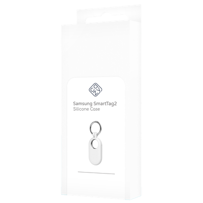 Cazy Siliconen Hoesje geschikt voor Samsung SmartTag2 - Sleutelhanger - Wit