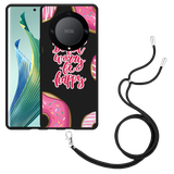 Hoesje met koord Zwart geschikt voor Honor Magic5 Lite Donut Worry