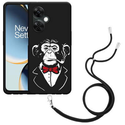 Cazy Hoesje met koord geschikt voor OnePlus Nord CE 3 Lite 5G Smoking Chimp