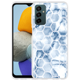 Cazy Hoesje geschikt voor Samsung Galaxy M23 - Blue Marble Hexagon