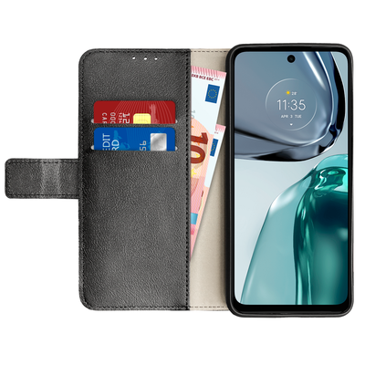 Cazy Wallet Classic Hoesje geschikt voor Motorola Moto G62 5G - Zwart