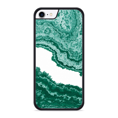 Cazy Hardcase hoesje geschikt voor iPhone 8 - Turquoise Marble Art