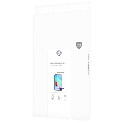 Cazy Full Cover Glass Screen Protector geschikt voor Xiaomi Redmi 10 - Zwart