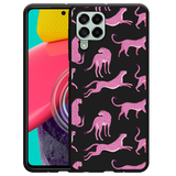 Hoesje Zwart geschikt voor Samsung Galaxy M53 - Roze Cheeta's