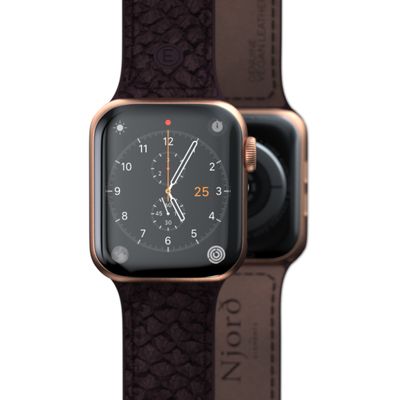 Njord Collections Zalm Leder Smartwatchband geschikt voor Apple Watch 44mm/45mm/Ultra - Paars