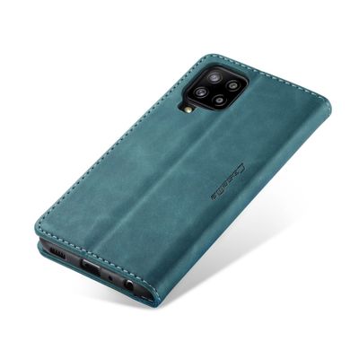 CASEME Samsung Galaxy A12 Retro Wallet Case - Blauw