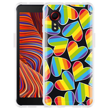 Hoesje geschikt voor Samsung Galaxy Xcover 5 - Regenboog Hartjes