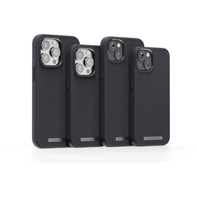 Njord Collections Hoesje geschikt voor iPhone 14 - Genuine Leather - 2m Valbescherming - Zwart