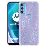 Hoesje geschikt voor Motorola Moto G71 Abstracte Paarse Bloemen