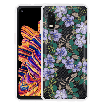 Cazy Hoesje geschikt voor Samsung Galaxy Xcover Pro - Purple Flowers