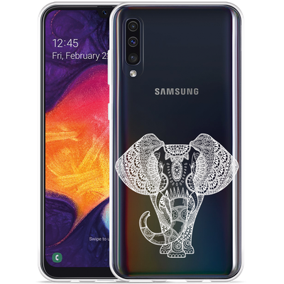 Cazy Hoesje geschikt voor Samsung Galaxy A50 - Mandala Elephant