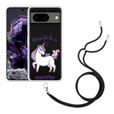 Cazy Hoesje met koord geschikt voor Google Pixel 8 Born to be a Unicorn