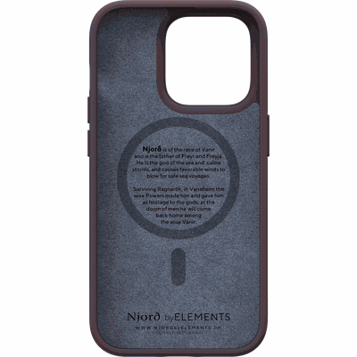 Njord Collections Hoesje geschikt voor iPhone 14 Pro - Genuine Leather - 2m Valbescherming - Bruin