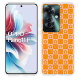 Hoesje geschikt voor Oppo Reno11 F Bloemetjes Dambord