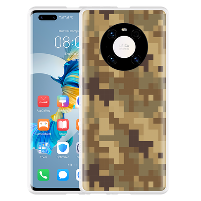 Cazy Hoesje geschikt voor Huawei Mate 40 Pro - Pixel Camouflage