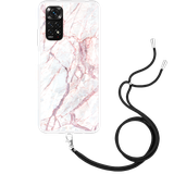 Cazy Hoesje met Koord geschikt voor Xiaomi Redmi Note 11/11S - White Pink Marble