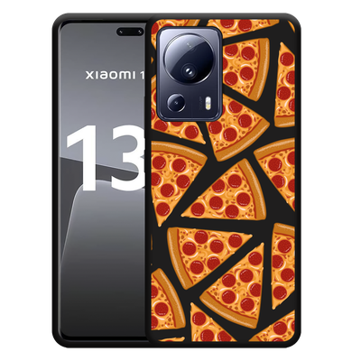 Cazy Hoesje Zwart geschikt voor Xiaomi 13 Lite Pizza Party