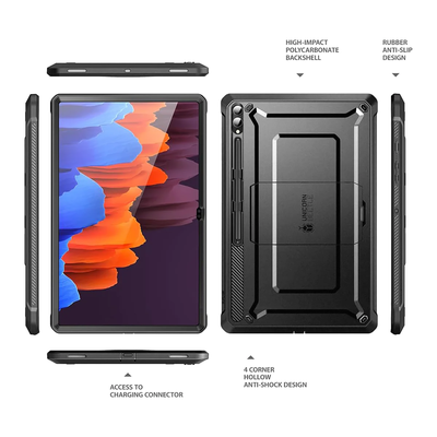 Supcase Unicorn Beetle Pro Hoes geschikt voor Samsung Galaxy Tab S9 Ultra - Met ingebouwde screenprotector - Zwart