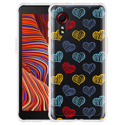 Cazy Hoesje geschikt voor Samsung Galaxy Xcover 5 - Doodle hearts