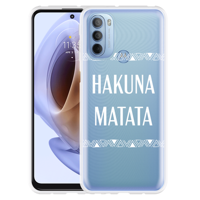 Cazy Hoesje geschikt voor Motorola Moto G41 - Hakuna Matata white