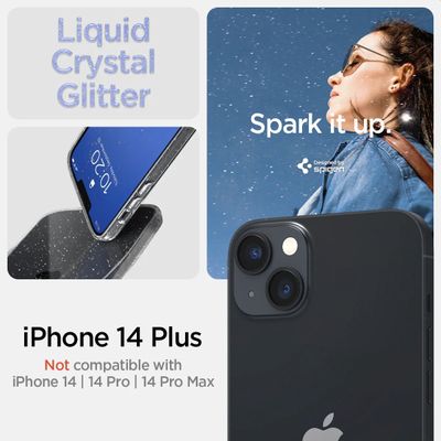 Hoesje geschikt voor Apple iPhone 14 Plus - Spigen Liquid Crystal Glitter - Transparant