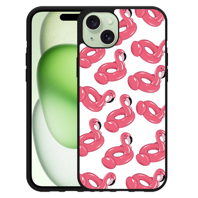 Cazy Hardcase Hoesje geschikt voor iPhone 15 Plus Inflatable Flamingos