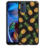 Hoesje Zwart geschikt voor Motorola Moto E32s - Ananas