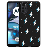Hoesje Zwart geschikt voor Motorola Moto G22 - Bliksemschichten