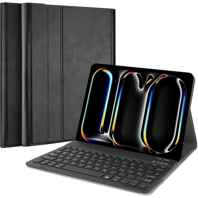 Cazy Hoes met Toetsenbord geschikt voor iPad Pro 11 2024 (5th Gen) - Qwertz indeling - Zwart