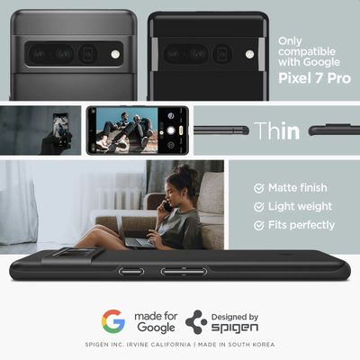 Google Pixel 7 Pro Hoesje - Spigen Thin Fit Case - Zwart