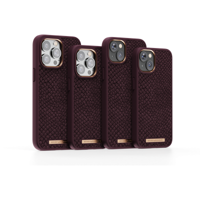 Njord Collections Zalm Leder Case - Hoesje geschikt voor iPhone 14 Plus - Paars
