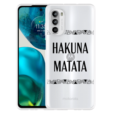 Cazy Hoesje geschikt voor Motorola Moto G52 - Hakuna Matata black