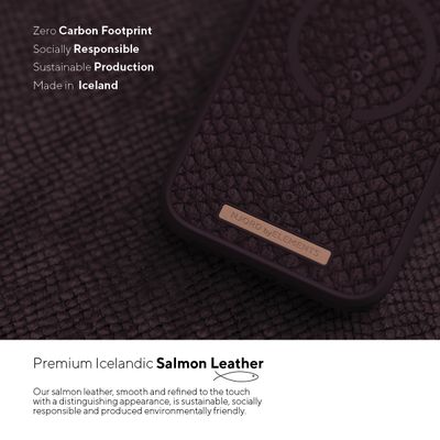 Njord Collections Zalm Leder Hoesje geschikt voor iPhone 13 Pro - Paars