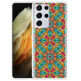 Hoesje geschikt voor Samsung Galaxy S21 Ultra - Flora Mandala