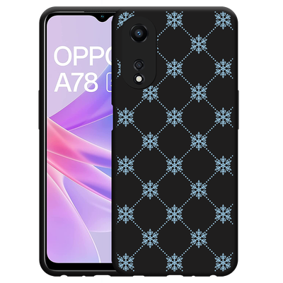 Cazy Hoesje Zwart geschikt voor Oppo A78 5G Snowflake Pattern